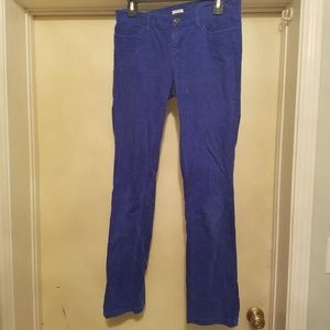 J.crew royal blue corduroy matchstick pants